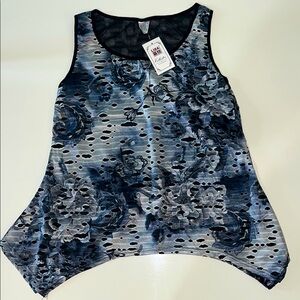 LIDA Collection Women’s Fashion Tank Top w Mesh Accents, Brand New + Tags, L/XL